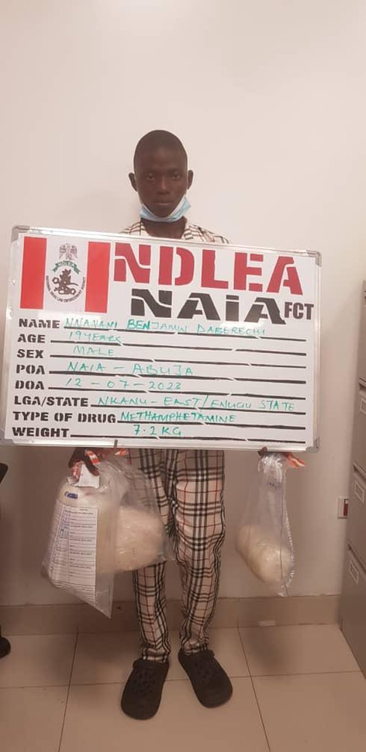 Europe-bound teenage student arrested at Abuja airport with Meth consignment 
